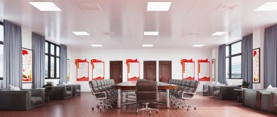 现代党建会议室3D模型下载